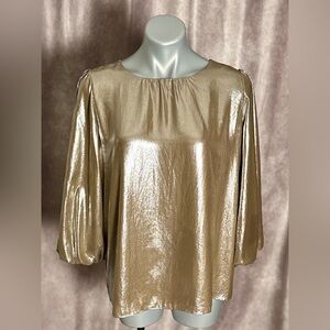 Ann Taylor Gold Holiday Blouse